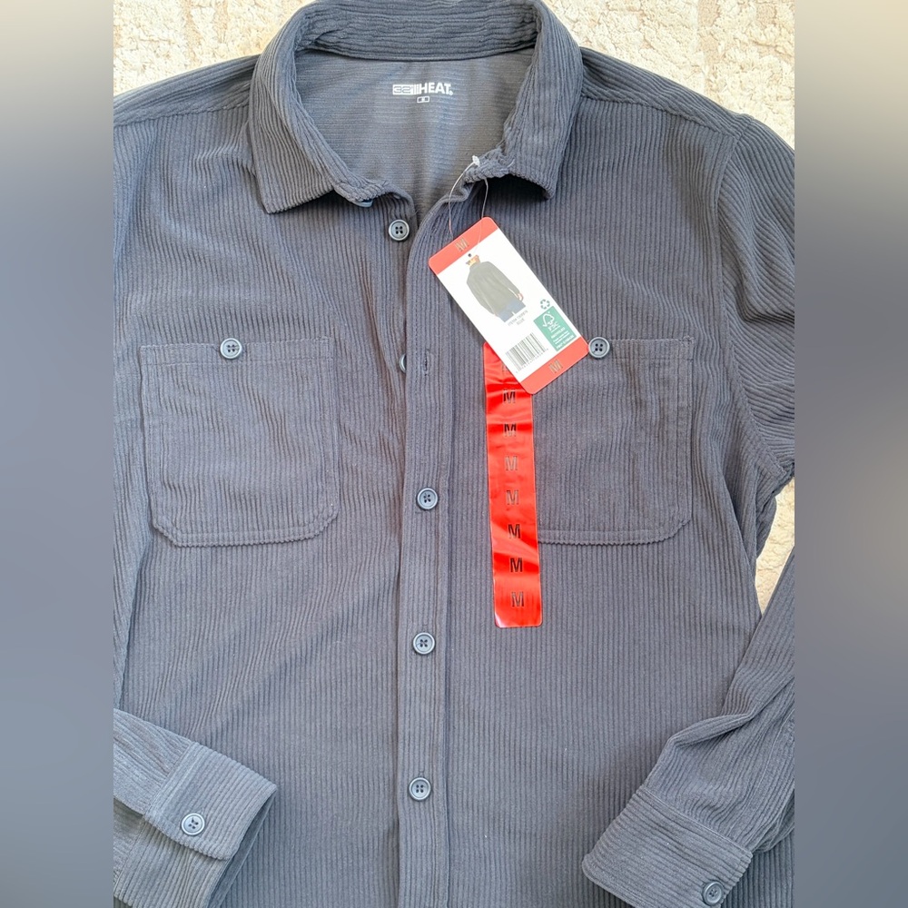 NEW 32 Degrees Men's Casual Button Down Shirt - Dark Blue Gray M - Picture 6 of 14